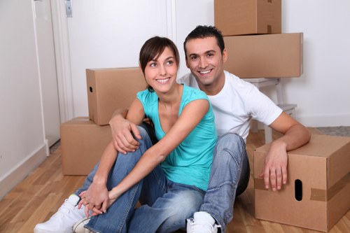 Supervised removals team working carefully in a property
